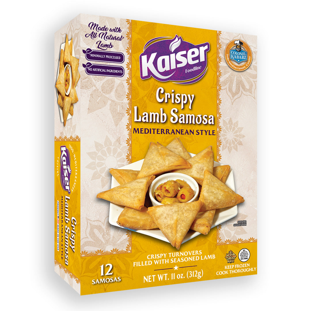 crispy lamb samosa product package