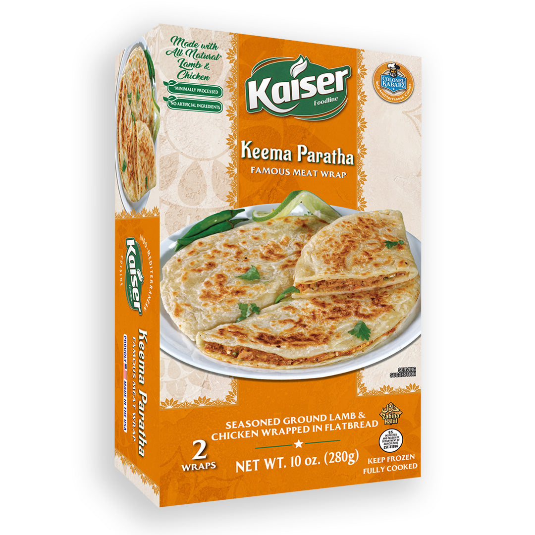 A box of Kasier Keema Paratha