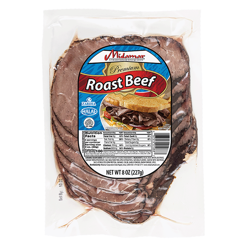 a package of midamar roast beef
