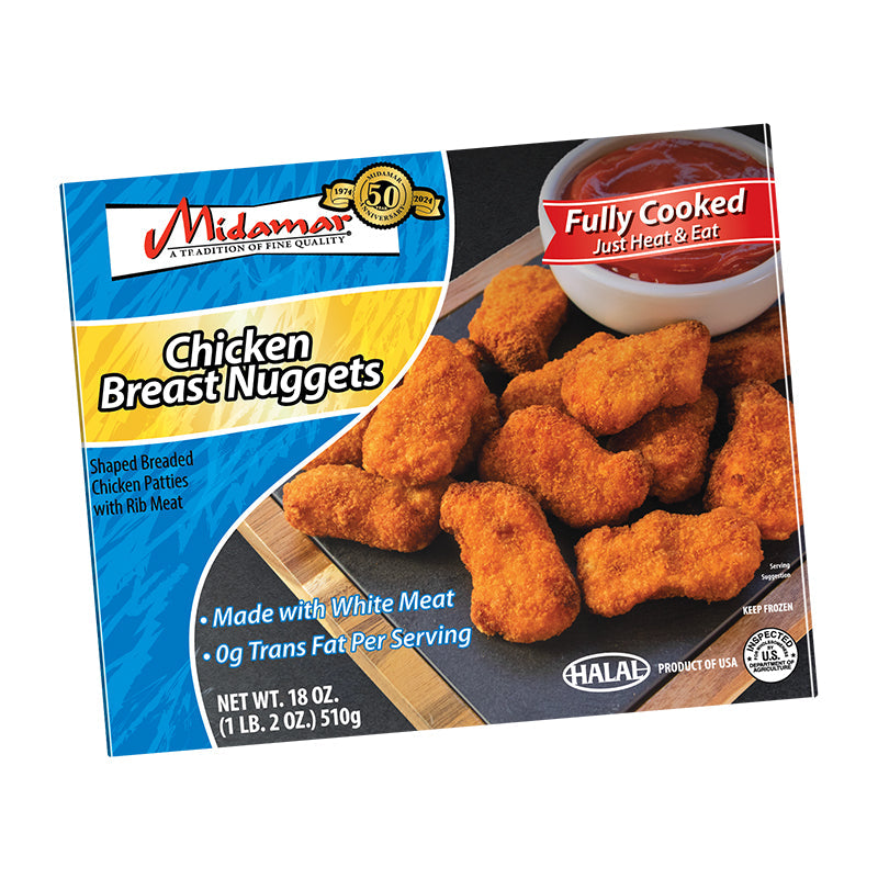 A package of Midamar Chicken Breast Nuggets