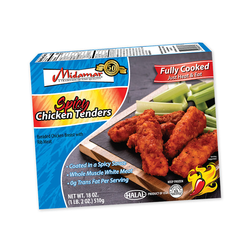 A package of Midamar Spicy Chicken Tenders