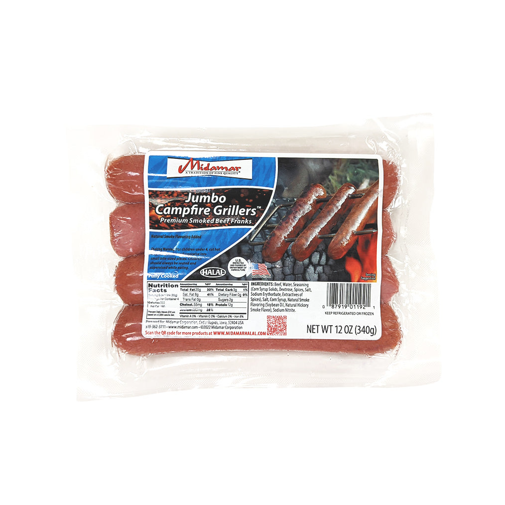 a retail package of Midamar's jumbo campfire grillers