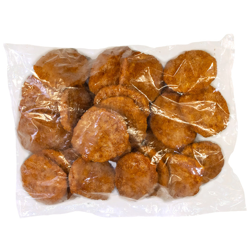 1 bag of chicken patties, they are in a translucent plastic bag